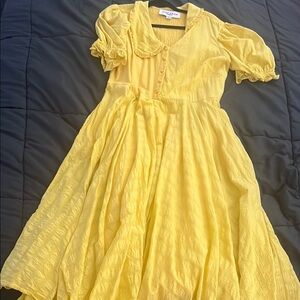 JessaKae Yellow Buttoned Tiered Sundress- Pyper
